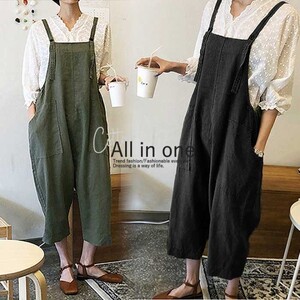 オールインワン サロペット パンツ ボトムス サルエル コットン100% レディース^b317^