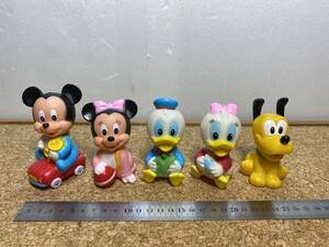 貴重　昭和レトロ　ディズニー　Disney　フィギュア　ソフビ　ミッキー　ミニー　ドナルド　デイジー　プルート　5体セット
