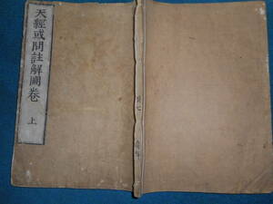 即決 1750（寛延3）年『天経或問註解図 上巻』入江修敬　star map, planisphereアンティーク天文暦学書、中国星座、星座早見盤、江戸期和本