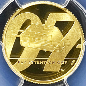 ★最高鑑定38枚のみ COA・BOX付 2020年 イギリス ジェームズ・ボンド 25ポンド 金貨 PCGS PR70DCAM 第2貨 1/4オンス プルーフ モダンコイン