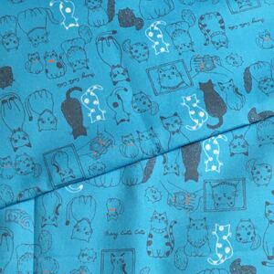 コットン生地 オックス 猫柄 114×50センチ