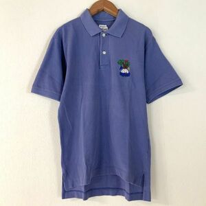 【抜群なデザイン】CASTELBAJAC カステルバジャック 刺繍ロゴ鹿子 半袖 ポロシャツ メンズ サイズ3 L ブルー ゴルフ golf