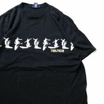 USA製 90's ノーティカ 柄ボーダー サーフィンプリント コットン Tシャツ 半袖 (XL) 黒 ブラック アメリカ製 90年代 旧タグ nautica_画像1