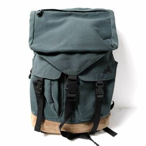 90's EMS bottom leather rucksack green Day Pack backpack 90 period Old outdoor Eastern Mountain Sports