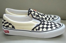 新品未使用 VANS バンズ クラシック スリッポン ツイスト フラッグ チェッカー柄 ブラック/ホワイト 白×黒 US9.5 27.5センチ 送料無料_画像4