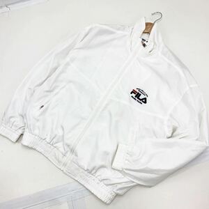  filler * FILA white white nylon jacket tennis jacket standard simple men's UXL big size sport training #EE56