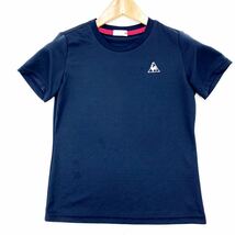  ■ルコック LE COQ SPORTIF レディース M 半袖Tシャツ ネイビー 濃紺 細身 スポーツにぴったりの一枚♪■FA7_画像2