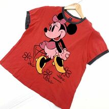 ミニーマウス ディズニー DISNEY レッド レディース 半袖Tシャツ LL ビッグシルエット 赤 前面ビッグプリント♪■DA82_画像1