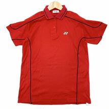 ■ヨネックス YONEX 徳島県 板野クラブ ゲームシャツ ヨネックスウェア バドミントンウェア レア Lサイズ 赤 レッド■EF54_画像2