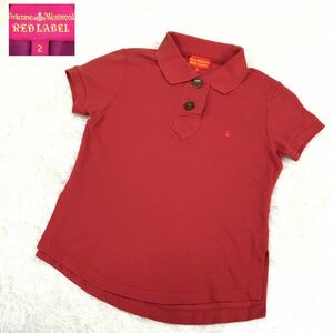 Vivienne Westwood RED LABEL ヴィヴィアンウエストウッド レッドレーベル ポロシャツ 刺繍ワンポイント オーブ レディース サイズ2 日本製
