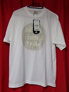 ☆　adidas アディダス　新品　白　金　日本製　Tシャツ　Climalite　機能素材　M　吸汗透湿　速乾　クライマライト mens