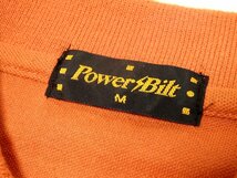 【Power Bilt パワービルト】オレンジ系レンガ色にグレー・ハーフボタン・半袖・ポロシャツ・Mサイズ! _画像4