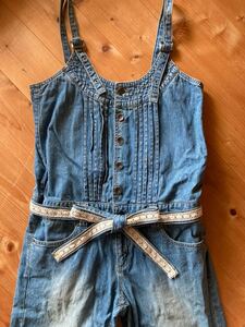 デニムサロペット♪オールインワンサロペット♪リボンが可愛い♪オーバーオール♪Mサイズ♪美品