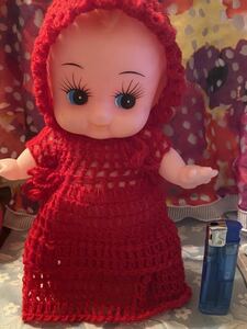  Showa Retro kewpie doll a bit largish red dress B