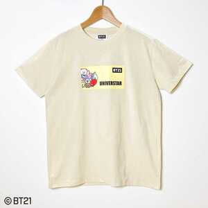 BTS 防弾少年団 BT21公式 LINEフレンズ Tシャツ(キナリ) Mサイズ