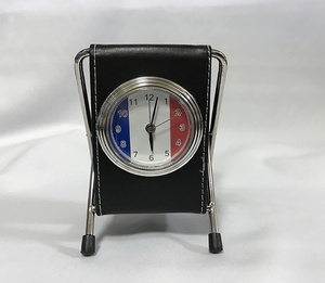 French Flag Leather Pen holder Desk Clock（新品・未使用）