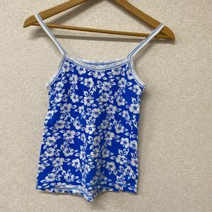  hibiscus pattern blue group camisole M size 