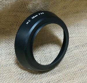 良品 ミノルタ MC 28mm f3.5 メタルフード　minolta　２