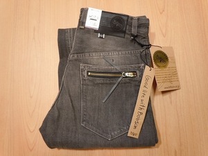 o44* не использовался товар обычная цена 8400 иен * Bobson черный джинсы *W28 б/у обработка черный Denim *