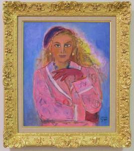 Art hand Auction Modern original oil painting, authentic work, dressed woman, size 8F, Painting, Oil painting, Portraits