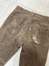 古着 3043 W31 コーデュロイ パンツ ビンテージ 80 70 60 USA vintage リーバイス Levi's ジーンズ 646 ダメージ ヒゲ_画像8