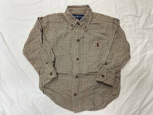 古着 3232 子供 キッズ 2/2Tサイズ 長袖 シャツ polo ポロ ラルフローレン USA コットン ビンテージ オリジナル vintage old オールド