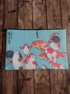 浮世絵 お土産 メイクポーチ コスメポーチ 歌川国芳 金魚づくし ポーチ 名画 化粧ポーチ