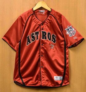TRUE FAN MLB ヒューストン・アストロズ ベースボールシャツ ユニフォーム オレンジ メンズM相当(37341