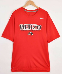 ビッグTシャツ NIKE ナイキ DRI-FIT ベルモント・アビー大学 カレッジ系 半袖Tシャツ レッド メンズXL(21266