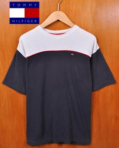 TOMMY HILFIGER トミーヒルフィガー 半袖Tシャツ ネイビー×ホワイト×レッド レディースXL(17101