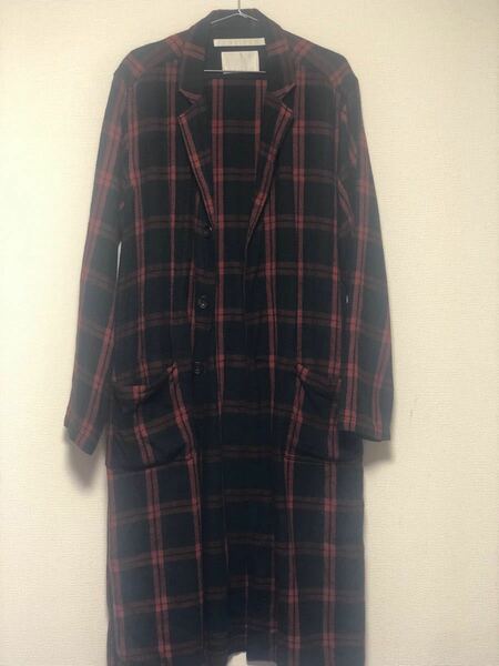 White Mountaineering HERRINGBONE CHECK LONG COAT