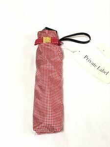 * unused Private Label Private Label folding umbrella red check lady's made in Japan *
