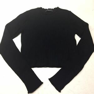 送料無料★ZARA KNIT ザラ★長袖トップス ニット★ブラック 黒★レディース us Sサイズ #30603sj138