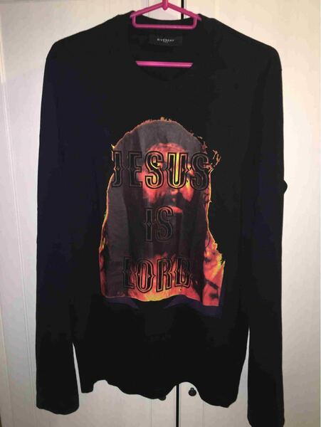 正規 GIVENCHY ジバンシー ジバンシィ JESUS IS LORD ジーザス ロンT ロングスリーブ Tシャツ 黒 S