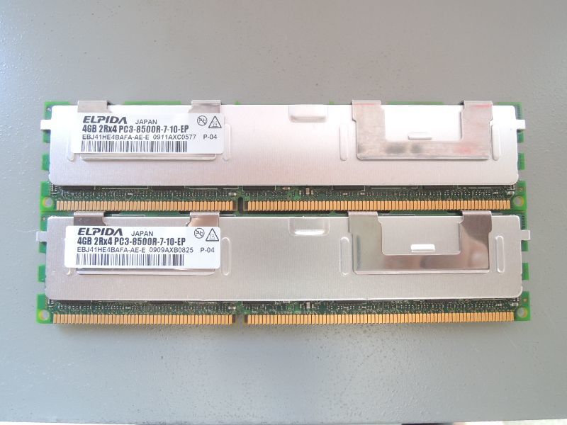 ELPIDA 4GB 2Rx4 PC3-8500R (DDR3-1066) EC