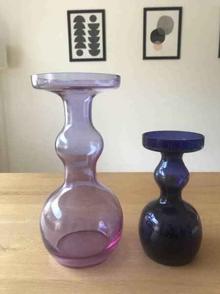 ■Nuutajarvi/ヌータヤルヴィ■Oiva Toikka/オイバ トイッカ VASE1483 アメジスト27cm バイオレット19cm■北欧ヴィンテージno.50