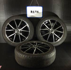 R174　タイヤホイール3本　MANARAY SPIDER　スパイダー　165/55R15　4.5J　+43　PCD100/４H　GOODYEAR　ECO　STAGE　ラジアルタイヤ