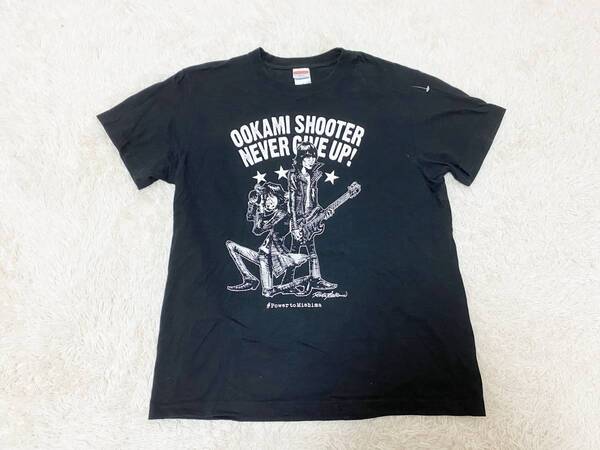 メンズMサイズ:THE OOKAMI SHOOTER◆半袖Tシャツ:黒