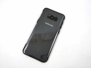 高品質Galaxy S8+ SC-03J/SCV35用 クリアケース ソフトカバー TPU 透明 電解メタル グレー電着