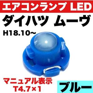 ダイハツ ムーヴ カスタム インテリアパネル 打ち換え用 エアコンランプ 省エネ ウエッジ球 T4.7 LED COB ブルー １個