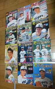  Hanshin monthly Tiger s monthly Tigers 1991 year 1 month number from 12 month number 1 yearly amount 12 pcs. hot water boat .. genuine bow Akira confidence Noda . two peace rice field .o Marie . tree . middle west Kiyoshi .