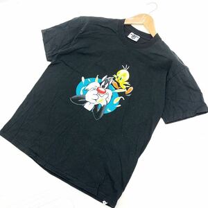 1997年 90s LOONEY TUNES ビンテージ vintage ルーニーテューンズ ヴィンテージ warner bros プリントTシャツ ブラック M■FC42