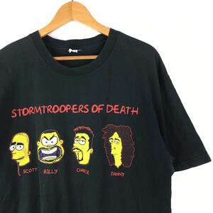  Vintage 90s[S.O.D.] slash metal band T-shirt XL old clothes Simpson z anime lock T character movie napalm death anthrax