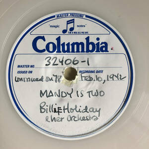 Billie Holiday / Test Press / Manday Is Two / не продажа /bi Lee Holiday, тест запись 