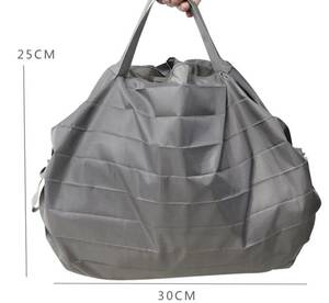 エコバッグ 灰色 折り畳みやすい パッと コンパクト コンビニ袋 軽量 大容量 防水素材 丈夫 携帯便利 収納 バッグ 袋 グレー 送料無料