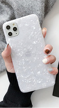 【セット】(ケース＋フィルム)iPhone XR 用 ホワイト シェル柄 高品質TPU ストラップホール付き　(透明強化ガラスフィルム 飛散防止 9H_画像3