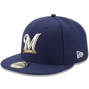 USA正規品 「7.3/8」 新品 Newera ニューエラ MLB 公式 オーセンティック 59FIFTY ミルウォーキー Brewers ブルワーズ 紺 Game メジャー 