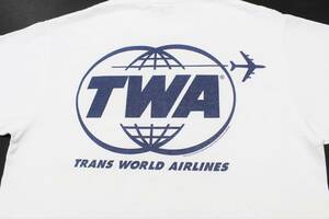 YTS30東洋Sトランス・ワールド航空TWAアメリカン航空 ポケット付 半袖Tシャツ ワッペン 正規品 飛行機 USA製Cheswickチェスウィック