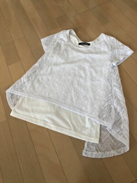 セシルマクビー　白カットソー半袖Tシャツ M 美品