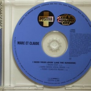 ■CDs■Marc Et Claude / I Need Your Lovin' (Like The Sunshine)■Positiva・Ferry Corsten■2,500円以上の落札で送料無料!!の画像3